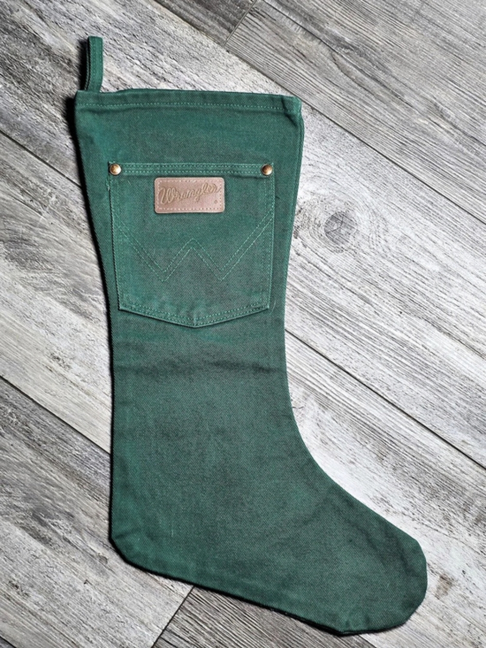 Wrangler Vintage 80's / 90's Christmas Stocking RARE COLOR Made in the USA *EUC